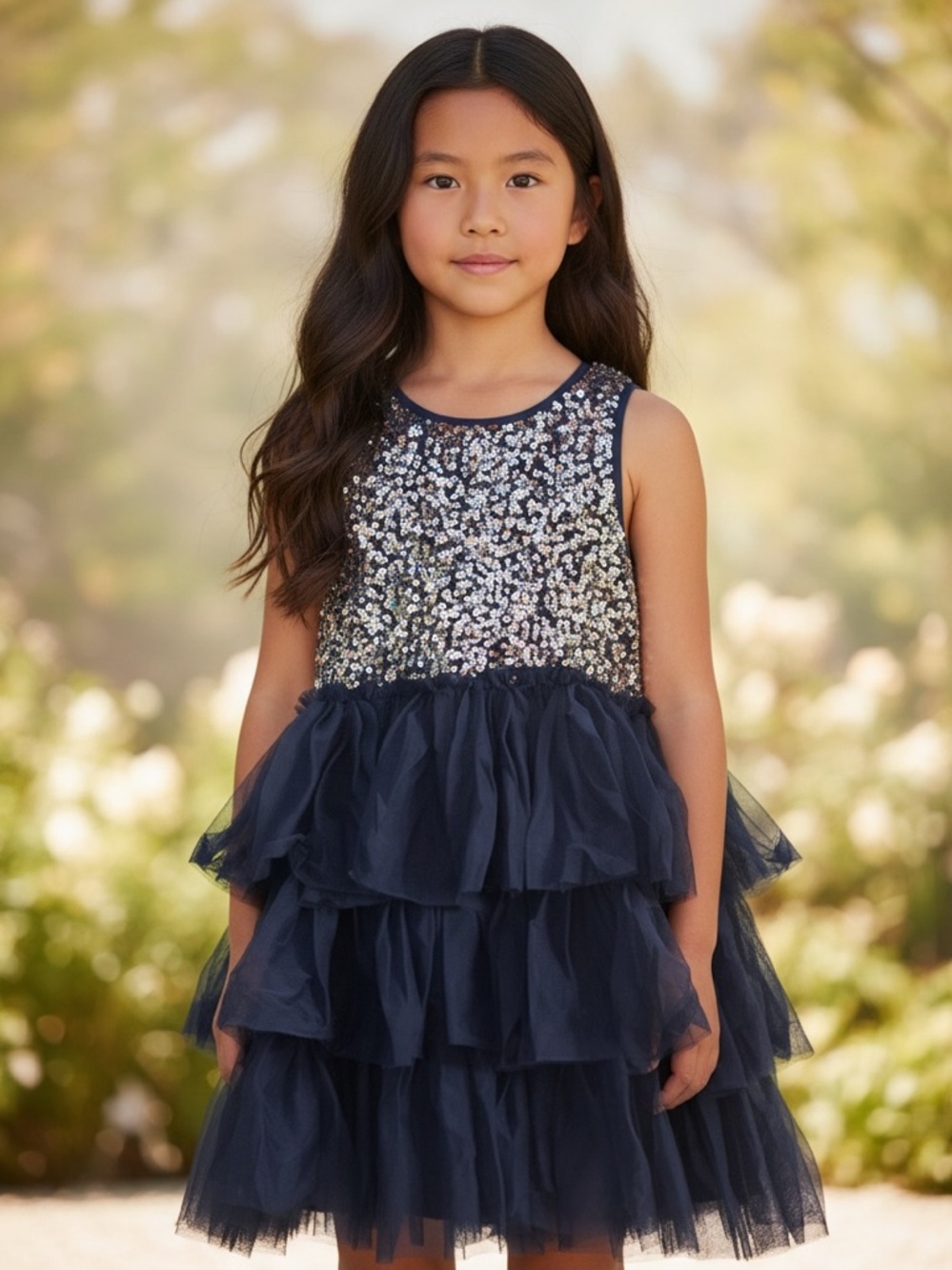 Pink Chicken Girls Sequin Tulle Party Dress Size 7